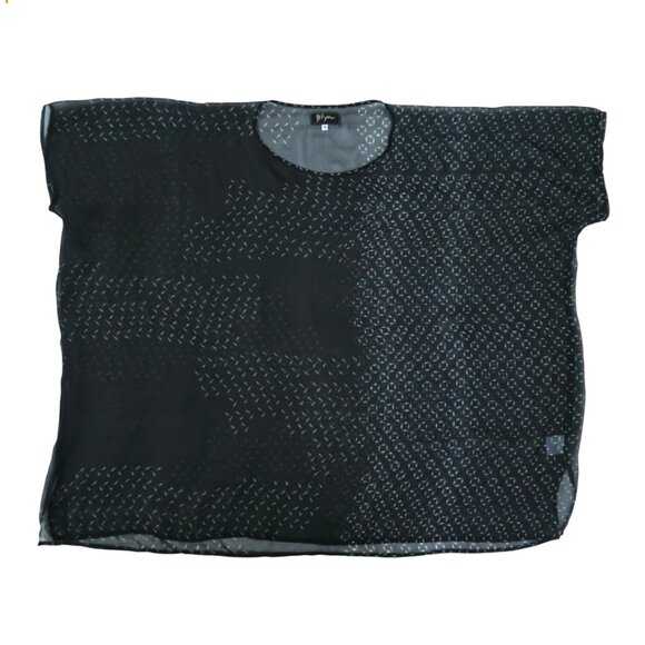 BIYA printed sheer silk chiffon tunic top sz S JOHNNY WAS - Picture 3 of 5